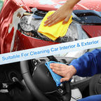 HARFINGTON 6 Pack Microfiber Cleaning Cloth, 16" x 16" Multi-Functional Cleaning Towels Reusable Absorbent Rags for Car Wash Kitchen Household Window Clean, Brown