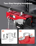 VEVOR Electric Hoist, 2200 lbs 120V Electric Winch with 328 ft Wireless & 14 ft Wired Remote Control, 40 ft Single Cable Lifting Height, Single/Double Slings, Lift Hoist for Garage Warehouse Factory