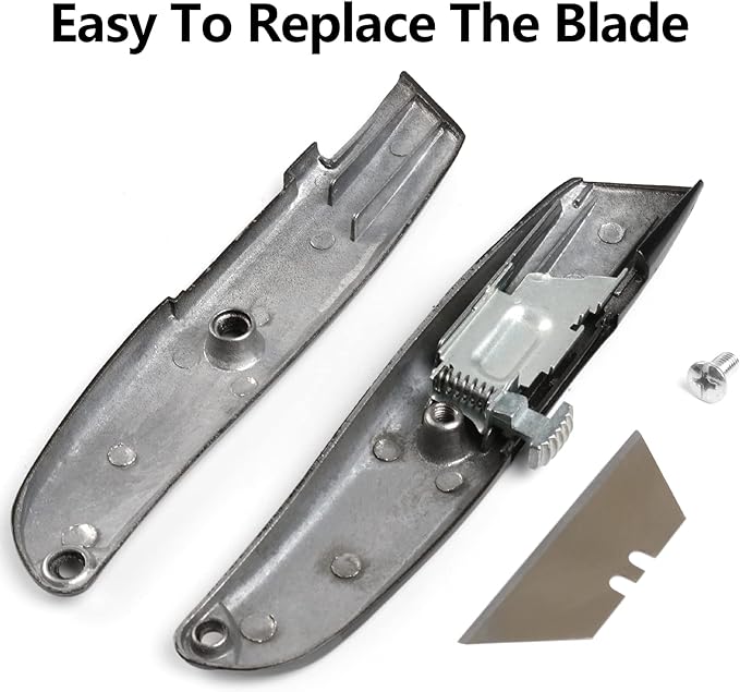 DIYSELF 2Pack Utility Knife Box Cutter Retractable Blade Heavy Duty(Black)