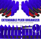 Plier Organizer, 4 Pack Pliers Organizer for Tools Cutters with Extendable Design & Non-Slip Rubber Base, 40 Slots Tool Box Drawer for Pliers, Wrenches, Screwdrivers,Blue