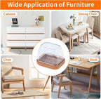 Ezprotekt 8 Pcs Rectangle Clear Silicone Chair Leg Floor Protectors, Rectangle Felt Furniture Pads Caps, Chair Leg Covers Cups for Chair Table Desk Sofa (Fit L :1.3-1.7", W: 0.9-1.2")