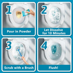 Toilet Bowl Cleaner Powder - Self-Activating Toilet Cleaner for Stubborn Stains & Limescale, Deep Cleaning Foam with Daylily Fragrance, Safe Toilet Cleaning Supplies (4 Packs × 3 oz)