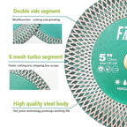 Tile Saw Blade 4-1/2" Diamond Blade 2pcs 115mm for Cutting and Grinding Ceramic Tile Porcelain Marble Granite