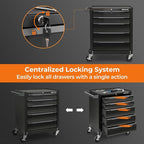 IRONMAX 5-Drawer Tool Chest with Wheels, Rolling Tool Storage Organizer Toolbox with Locking System & Liner, Metal Tool Cabinet for Warehouse, Garage, Workshop, Household