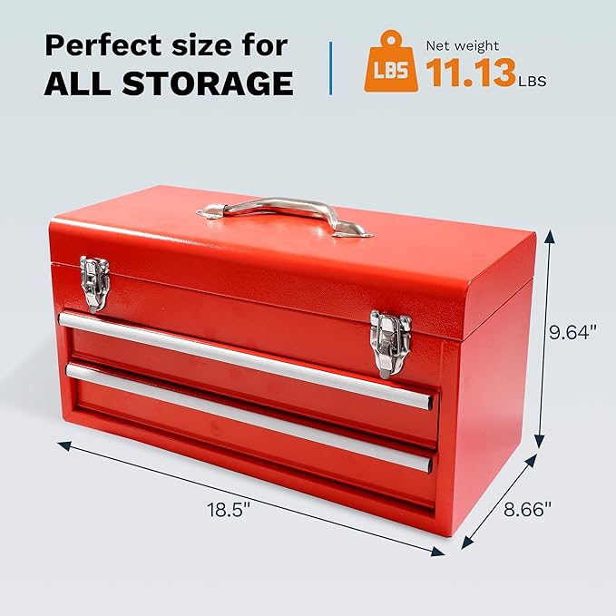 Mini Toolbox, Tool Box Organizer with Steel, Cantilever for Workshop, Garage, Warehouse