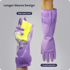 FMP Brands 3/6/12/60 Pairs 15 Inch Extra Long Rubber Dishwashing Gloves - Non-Slip for Cleaning, Kitchen, Bathroom, Gardening