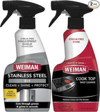 Weiman Stainless Steel Cleaner & Cooktop Daily Cleaner - 12 Ounce - Kitchen Appliance Cleaner Kit
