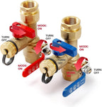 GASLAND 3/4 Inch Tankless Water Heater Service Valve Kit, with Pressure Relief Valve, Hot Cold Water Supply Isolator Valves in Clean Brass Construction