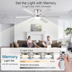 52inch Low Profile Ceiling Fan with Light and Remote/APP Control, LED Dimmable DC ReversibleModern, Flush Mount,6 Blade,Nickel Ceiling Fan for Bedroom Living Room/Outdoor Use