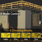 Christmas String Lights Outdoor - 49Ft/15M 640 LED 8 Modes with Remote Control and App Waterproof Christmas Lights for Patio Yard Garden Wedding Party-Warm White