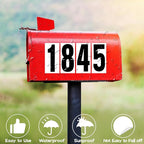 Reflective Number Stickers, 4 Sets 2 Inch Vinyl Waterproof Black Mailbox Numbers for Outside, Strong Self-adhesive House Numbers Decals for Mailbox Door Signs Trucks