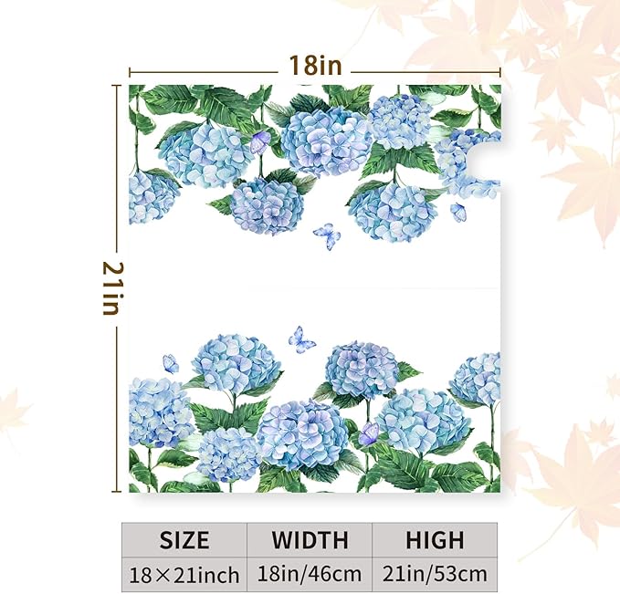 Hydrangea Flowers Magnetic Mailbox Cover Spring Summer Blue Floral Mailbox Covers Standard Size 18 x 21 Inch Outdoor Letter Post Box Wraps for Garden Yard Home Decor