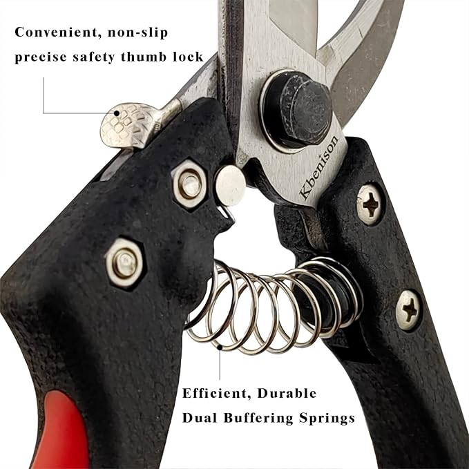 Sharp Pruning Shears for Gardening, 8" Garden Shears Heavy Duty SK5 Blade, Precision Garden Clippers Handheld, Gardening Shears with Ergonomic Handle