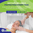 CARE PLUS Pro Vinyl Clear Gloves - Large Size, 100 Count | Latex-Free, Powder-Free, Heavy Duty, Non-Sterile, | Food Prep, Kitchen & Cleaning Gloves, Hair Coloring | Ideal for Professional Use