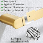 RANDOM Brushed Gold Towel Bar Rack Holder Rod 18 inch Hand Towel Holder for Bathroom Kitchen Hardware Accessories Wall Mount Contemporary Hotel Style 96026-2-18BG