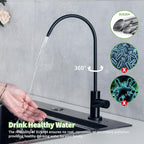 Black Water Filter Faucet, Non Air Gap RO Faucet Stainless Steel for Reverse Osmosis System Easy to Install