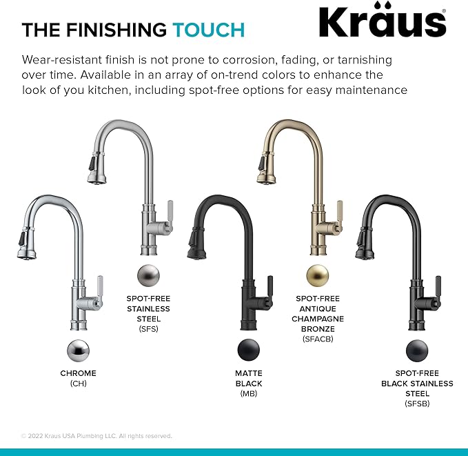 KRAUS Allyn Transitional Industrial Pull-Down Single Handle Kitchen Faucet in Spot-Free Black Stainless Steel