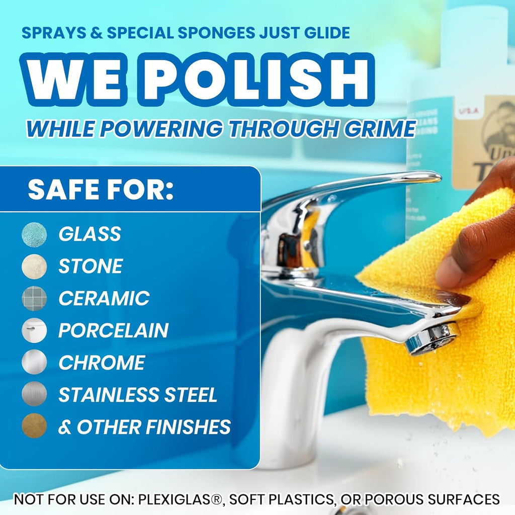 Uncle Todd's Scum & Scale Bathroom Cleaner Hard Water Stain & Soap Scum Remover – Bleach-Free, Heavy Duty Calcium Lime Rust Cleaner for Shower, Glass, Toilet, Tub & Sink – 16oz