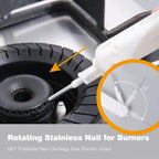 Gas Stove Cleaner Brush and Scraper for Cleaning Tool Kit Brass Brushes for Burners Range Top Oven Pan Small Plastic Scrappers for Dish Cooktop Non Scratch Counter Cutting Board Use