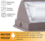 120W LED Wall Pack Light,18000LM 5000K LED Security Flood Lighting 110V-277V Commercial and Building IP65 Waterproof Outdoor Wall Mount Exterior Light for Garage Warehouses Yard 6 Pack