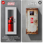 Fire Extinguisher Cabinet Wall and Surface Mount for 5-12 pounds Extinguisher, 23.6" H x 10.2" W x 6.7"D White Steel Fire Extinguisher Mount with Lock for Indoor Outdoor, with Full Clear Acrylic Door