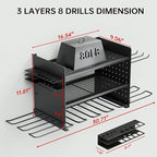 Power Tool Organizer Wall Mount, 3 Layer 8 Drill Holder Tool Shelf Storage Rack for Garage Organization, Birthday Gifts for Him Men Dad Husband Anniversary Fathers Day, Cool Gadget Stocking Stuffer