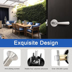 Orger 10 Pack Brushed Nickel Passage Door Lever Keyless Closet Door Handle, Interior Non-Locking Lever Sets Keyless Nickel Finish Door Lock for Right & Left Handed Doors, Stainless Steel