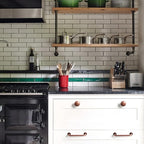 Goo-Ki 6 Pack Antique Copper Cabinet Pull Dark Copper Drawer Handles, 3 inch(76mm) c-c Solid Vintage Copper Bar Pulls Red Bronze Kitchen Hardware for Dresser Wardrobe Cupboard 9338AC-76