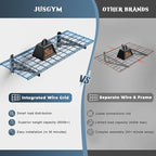 4 Pack Heavy Duty Garage Wall Shelving Set (1.5x4ft), Wall Mounted Garage Shelves 1000lbs Capacity, 18"x96" Shelf Storage Rack Floating Shelves, Black