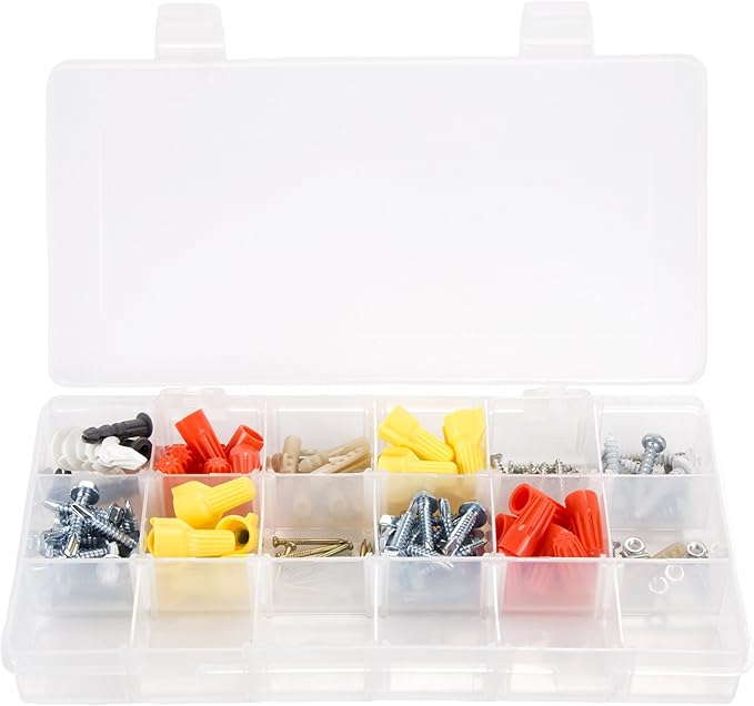 Portable Tool Box - Small Parts Organizer with Drawers and Customizable Compartments for Hardware, Fishing Tackle, Beads, or Crafts by Stalwart (Pink)