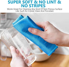 ZHIDIAN Window Glass Microfiber Cleaning Cloth - 8Pack Premium Lint Free Mirrors Polishing Rags, Eye Glasses Shower Glass Cleaner Towels, Wipes for Car Windows, Blue-12x12”