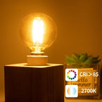 G16.5 Led Bulb, Small Round Edison Light Bulbs, Dimmable E12 Globe Amber Vanity Light Bulbs, 5w 2700k Vintage LED Filament Edison Bulb