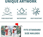 Kawani Winter Magnetic Snowman Trees Snow Mailbox Covers - Standard Size 21x18 Inch - Xmas Holiday Post Letter Box Cover for Garden Yard Decor