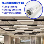 8 Pack 21 Inch T5 Fluorescent Light Bulb 13 Watt F13T5/WW Compatible with Sylvania Satco Philips GE Under Cabinet Tube Light Warm White 800 Lumen G5 Base 8 Count