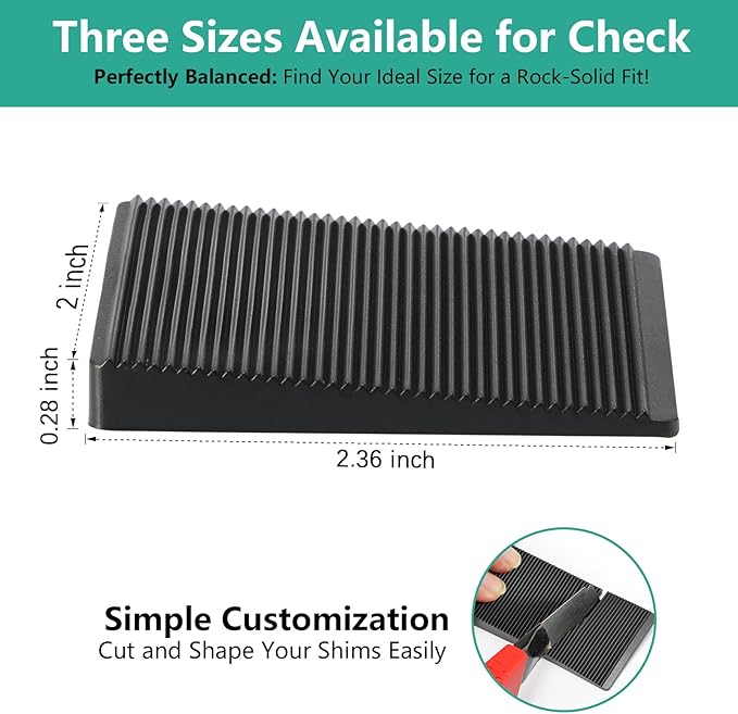 Furniture Leveler 12pcs Kit Size Variety | Multi-Purpose Rubber Shim for Leveling Feet Stable | Anti-Wobble Pad for Uneven Table, Dresser Leg, Toliet and More Furniture | Prevent from Wobbling