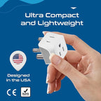 Ceptics South Africa, Namibia Travel Adapter Plug with Dual Usa Input - Type M - Ultra Compact - Safe Grounded Perfect for Cell Phones, Laptops, Camera Chargers and More 3 Pack (CT-10L)