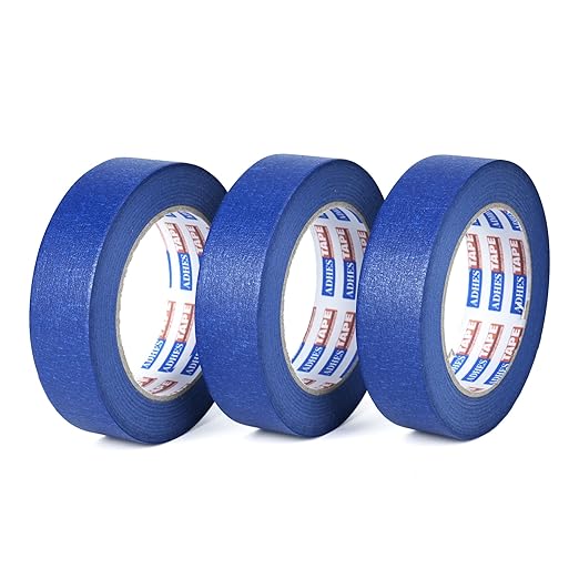 ADHES Blue Painters Tape Blue Tape Painting Tape for Walls,UV Anti,14 Days Clean Remove,1.41nch x 45yard,3Rolls