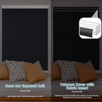 SmartWings Motorized Smart Blinds with Remote, Custom Automatic 100% Blackout Roller Shade Compatible with Alexa/Homekit/Google, Electric Smart Blinds for Indoor Windows, Eclipse Onyx Black