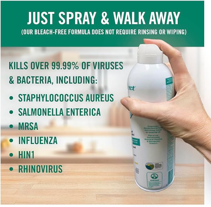 Benefect Botanical Decon 30 Disinfectant Cleaner, 14 oz. Ready-To-Use Spray, Hospital Grade Disinfectant, Kills Over 99.99% of Germs, Safe for Food-Contact Surfaces (Light Lemon & Thyme Scent)