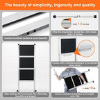 3 Step Ladder,Aluminum Ultra Thin Folding Step Stool,400 Lbs Capacity with Anti-Slip Sturdy and Wide Pedal,Closet Step Ladder for Home,Kitchen and Office,Space Saving (Silvery White, 3-Step)