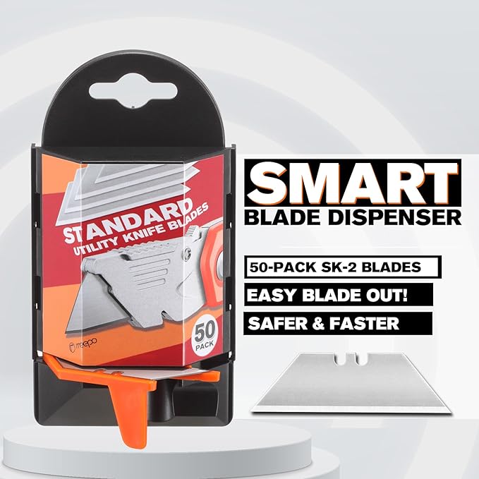 Box Cutter, 20-Pack Tough Folding Box Cutter Bulk for Heavy Duty Purpose, Razor Sharp Utility Knife Bulk, with Extra 50-Piece Blades, Can cut Drywall, Sheet Plastic, Linoleum, Boxes, Rope