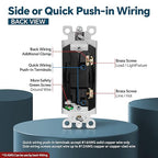 ThunderWay Matte Black Single Pole Decorator Wall Light Switch, Decorative Paddle Rocker Switch Replacement, 15A 120/277V, UL Listed for Residential Grade Applications, 10 Pack