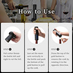 Electric Wine Opener, Battery-Powered, Cork Puller, Foil Cutter Included, Simple Design, Effortless and Enjoyable Wine Cork Removal, Convenient Wine Accessory, Best Choice for Wine Lovers(Black)
