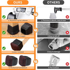 Ezprotekt 8 Pcs Extra Large Square Chair Leg Floor Protectors, Silicone Felt Furniture Pads for Hardwood Floor, Dining Table Bar Stool Leg Protectors Leg Cups Covers (XL Fit: 1.5" - 2", Black)