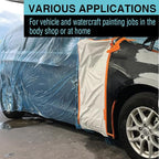 MAXIFILM 16ft x 350ft Roll of Blue Overspray Paintable Masking Plastic Sheeting -8 Micron, 0.3 Mil, Protective Masking Film Cover, Auto Painting, Cover Cloth Home Walls Furniture (1, 16ft x 350ft)