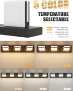 VOLISUN 5CCT Bathroom Light Fixtures Over Mirror, Dimmable, 360°Rotatable Head, 24 inch, 3 Light Bathroom Vanity Light Fixtures, Black LED Vanity Lights for Bathrooms-ETL Certificated