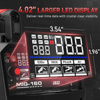 ANDELI MIG Welder, 160Apm 110V/220V Dual Voltage GAS MIG/FLUX MIG/LIFT TIG/STICK 4-In-1 Multiprocess MIG Welder, LED Digital Display Synergic Control,Gas Gasless MIG Welding Machine MIG-160 AIR