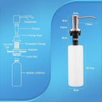 CREA Dish Soap Dispenser for Kitchen Sink, Built-in Countertop Set with 39" Tube & 17oz Bottle, Stainless Steel Pump
