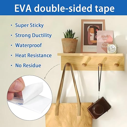 QDiShi 50PCS EVA Double Sided Adhesive Pads Pre-Cut Foam Tape 3x5cm Heavy Duty Mounting Tape White Super-Sticky Pad Waterproof Self Adhesive Pad for Home Décor & DIY Art Crafts