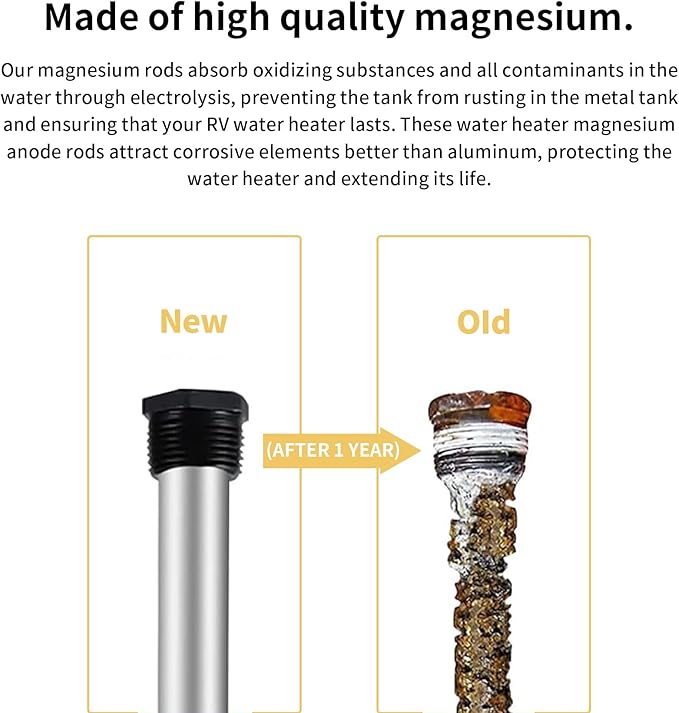 44" Flexible Magnesium Anode Rod, Hot Water Heater Anode Rod Replace for GE, Rheem, Reliance, Richmond, Kenmore Water Heater Including 1-1/16" Hex Socket Tool and Teflon Tape